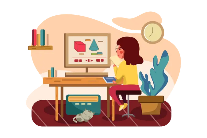Student attending an online tutorial